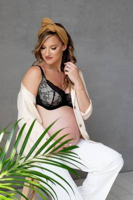 Напівщільний бюстгальтер для годування Soul black Momtobe