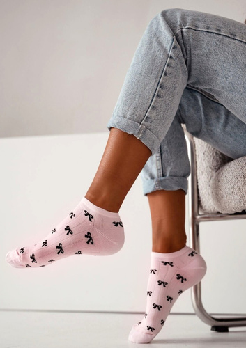 Шкарпетки з маленькими бантиками Milena – Бавовняні, Еластичні, Ідеально Підходять для Щоденного Використання pink