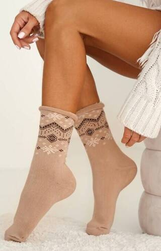 Шкарпетки жіночі  0118-011 Gwiazdki Milena, - бежевий