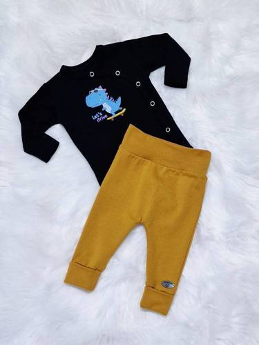 Дитяче боді на запах Let's Drive Bambarillo, - чорний