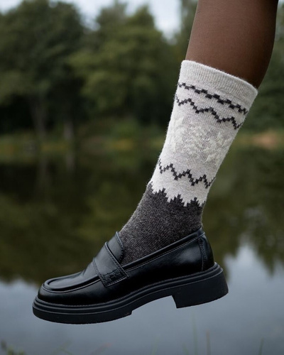 Жіночі шкарпетки Gabriella SW/070  cacao-latte- мериносова вовна