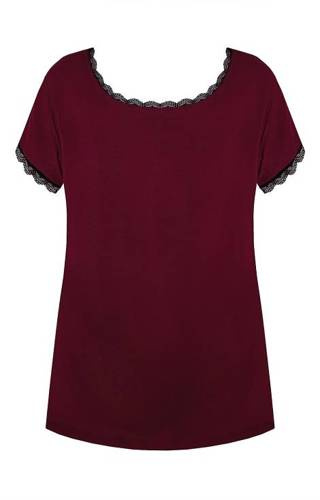 Піжамна кофта Margot Mix&Match Gładka Nipplex, -бургунді