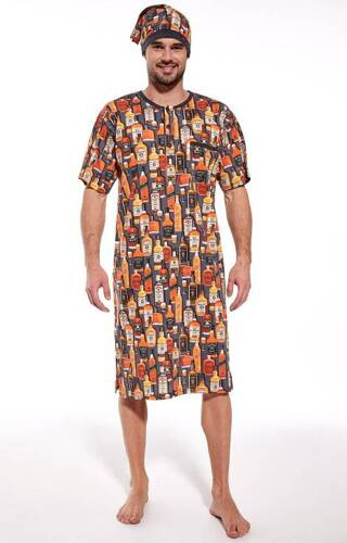 Чоловіча нічна сорочка 110/23 Whiskey Cornette, - графітний