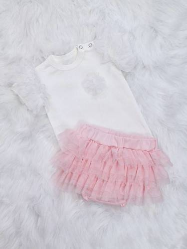 Дитяче боді з коротким рукавом Inez Bambarillo, - білий