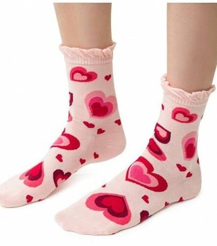 Шкарпетки жіночі Art.136 Walentynkowe Steven, - 128 світло-рожевий
