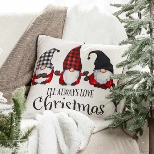 Велюрова декоративна наволочка Chp 122 Гноми Eurofirany, - білий