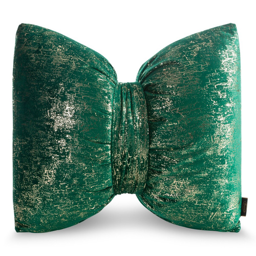 Eurofirany Святкова подушка 45x55 – оксамитова з бантом-зелений