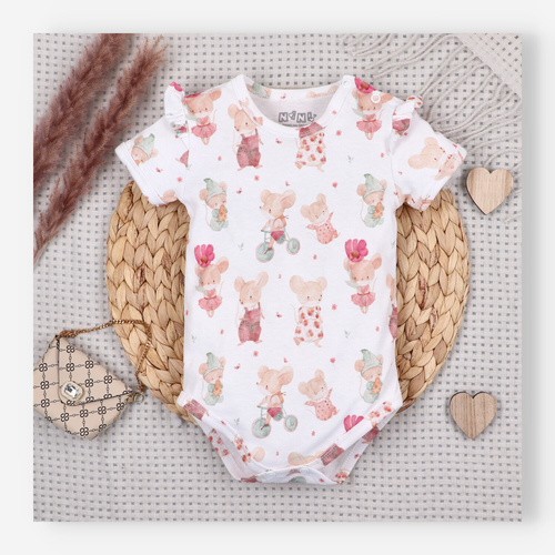 Боді для немовляти Nini Little Mouse органічна бавовна кнопки на плечі