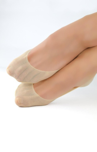 Слідки-шкарпетки жіночі SN041 Laser Silikon ABS Baleriny Noviti -бежевий