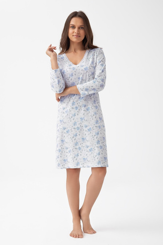 261 Жіноча нічна сорочка Luna  блакитний– , бавовняна, класична