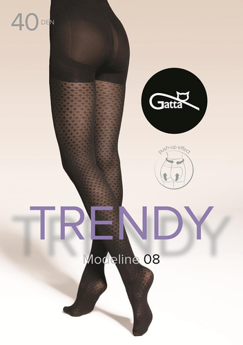 Колготки Gatta Modeline 07 – push-up, 40 den, геометричний візерунок