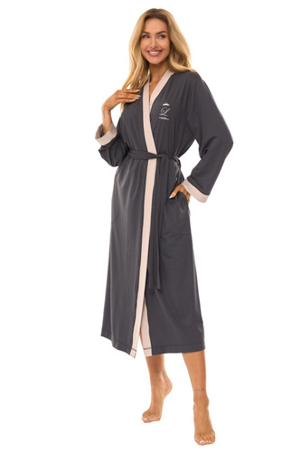 Довгий жіночий халат 2505 L&L, - графіт
