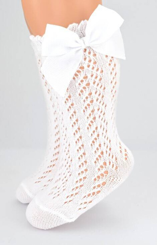 Ажурні підколінки для немовлят SB113 Noviti, - білий