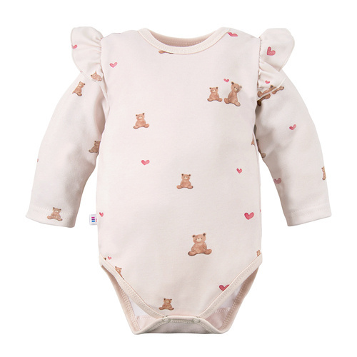 Дитяче боді з довгим рукавом Hearts & Bears Eevi, - екрю