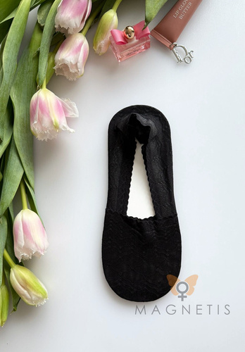 Жіночі сліди Magnetis GC-251144 мереживні з силіконом – невидимі шкарпетки black