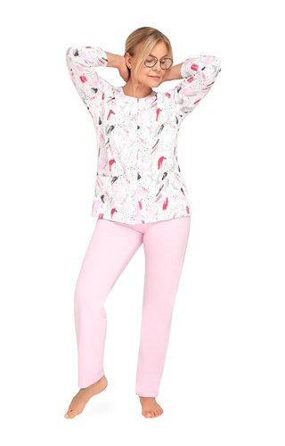 Жіноча піжама Martel Maria III 202 – бавовняна, розстібна, довгий рукав