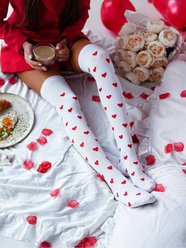 Заколінки жіночі 0293 Walentynki Milena, - білий