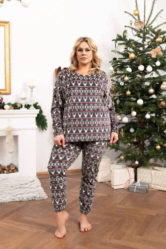 Жіночий флісовий комплект Islandia Italian Fashion -графітовий/принт