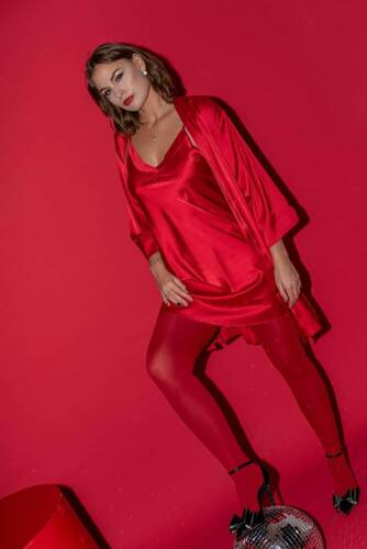 Нічна сорочка-комбінація 758 Cordelia De Lafense, - червоний