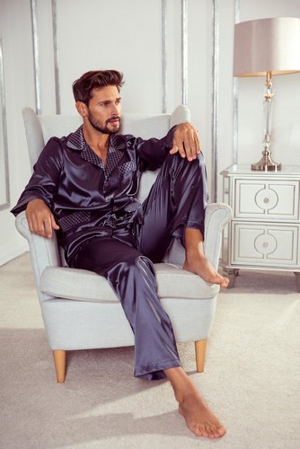 Чоловіча піжама 939 Satyna,- сірий