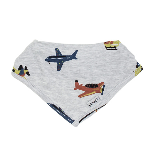 Дитячий бавовняний слюнявчик-апаш Nicol Willy 219076 – сірий з літаками