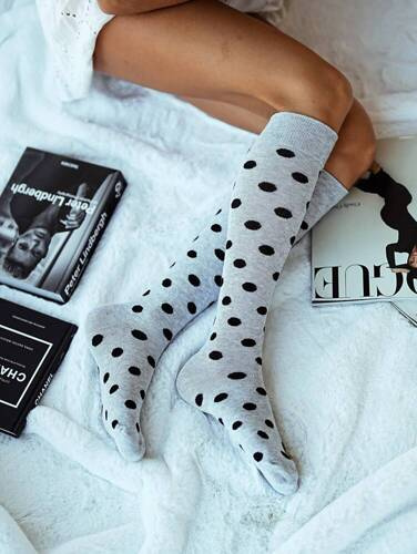 Підколінки жіночі 0248 Grochy Milena сірий/чорний