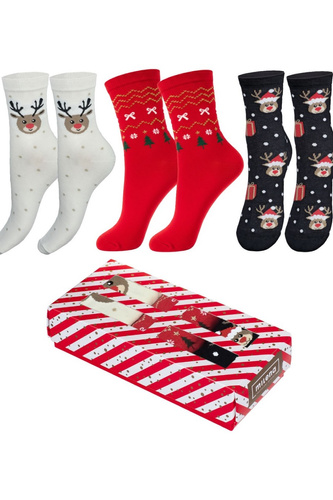 Подарунковий набір Milena 0811.017 – 3 пари жіночих новорічних шкарпеток