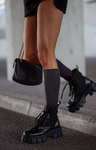 Підколінки жіночі 0248-001 Gładkie  Milena,- темний меланж