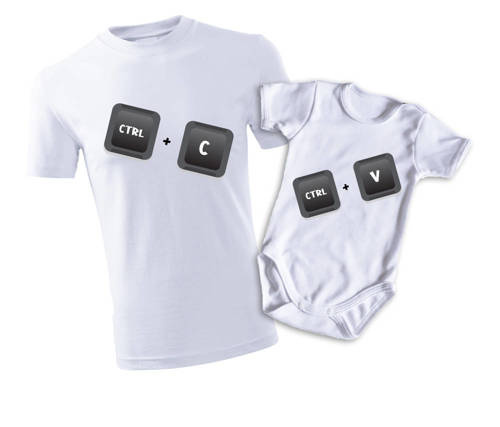 Комплект для тата і сина/доньки футболка + боді "CTRL+C CTRL+V" Moocha