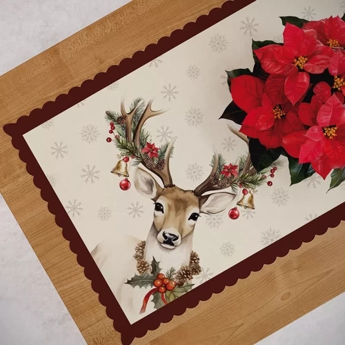 Ilona obrus bieżnik świąteczny Eurofirany srebrny