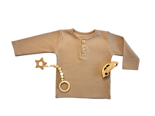 Поло-сорочка для хлопчика з довгим рукавом коричнева BL14951 – елегантна та зручна