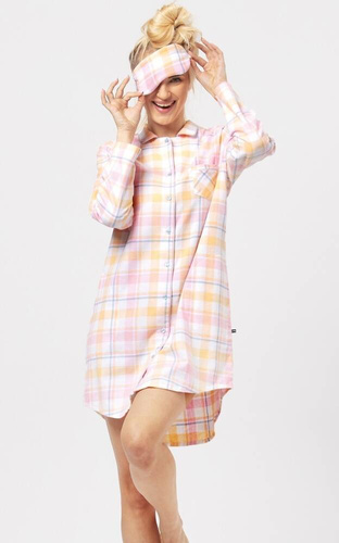 Нічна сорочка LND 486 Фланель Key - рожевий