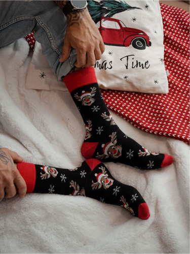 Чоловічі святкові шкарпетки Milena 1290-033 – Усміхнені олені