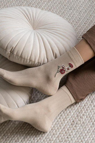 Жіночі шкарпетки Steven Planeta Ziemia art.017 beige 042 – бавовняні, стильні, зручні