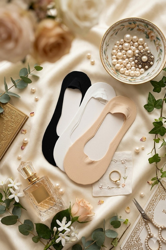 Стопки балерини Magnetis GC-251139 бавовна силікон комфорт black