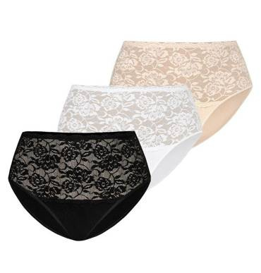 Набір трусиків з мереживом 144-3 Violetta Teyli - чорний/ білий/ бежевий