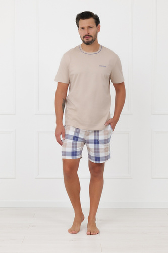 Чоловіча піжама Juno Italian Fashion 100% бавовна короткий рукав шорти