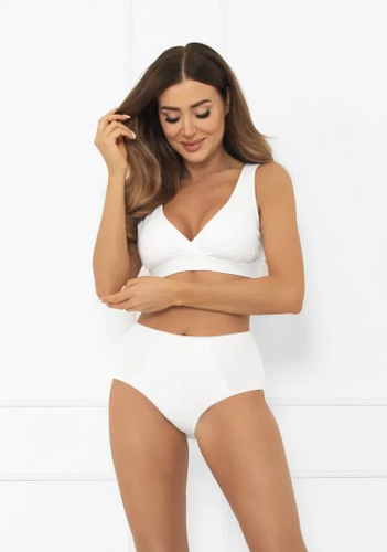 Жіночі трусики Libra Maxi з мереживним акцентом у білому кольорі | Italian Fashion