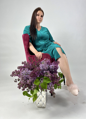 Велюровий халат жіночий Welur 431 Forex, - зелений