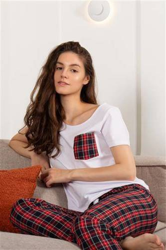 Vivienn Жіноча піжама Momenti Per Me white-red