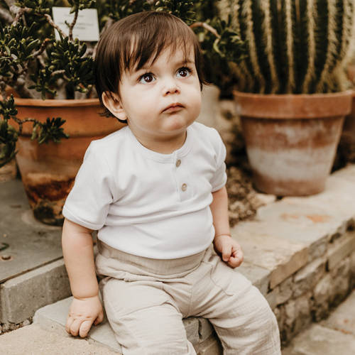 Дитяче боді-поло з коротким рукавом Pacific Eevi, - білий