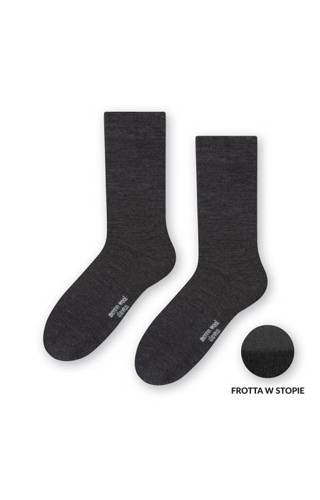 Шкарпетки чоловічі з вовни мериноса  Art.130 Półfrotte Merino Wool Steven, - 001 графітний