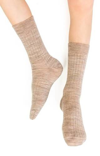 Дитячі шкарпетки з вовни мериноса art.130 Merino Wool Рубчик Steven, - 024 бежевий