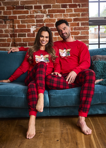 671/421 Winter Жіноча піжама Cornette, - червона, бавовна, в клітинку