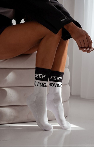 Жіночі шкарпетки Milena Unique 0071-008 – напівфротте, бавовняні, теплі, з написом