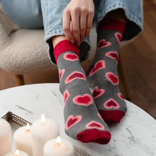 Шкарпетки жіночі Art.136 Walentynkowe Steven, - 125 сірий