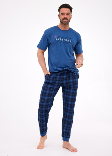Чоловіча піжама з коротким рукавом 462/302 Marathon 2 Cornette, - блакитний