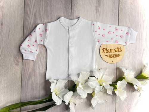 Бавовняний кофточка для немовлят Mamatti KA15310 Квіточки – на кнопках