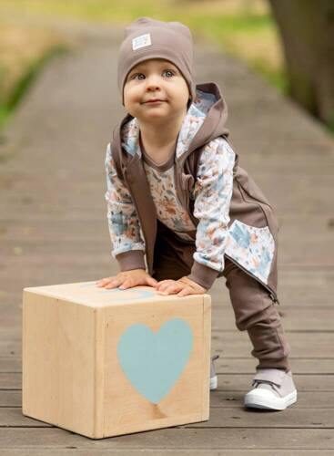 Безрукавка дитяча з органічної бавовни Skarby Jesieni Nini коричневий