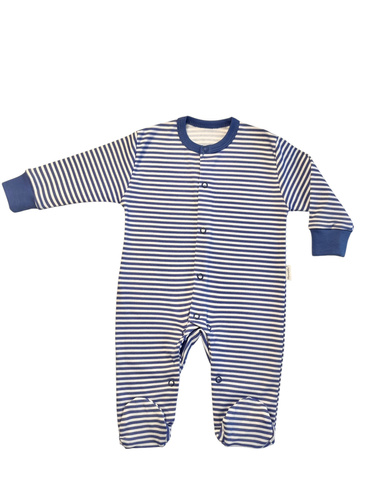 Дитячий чоловічок Mamatti PA13640 – синій у смужку, з ніжками, на кнопках